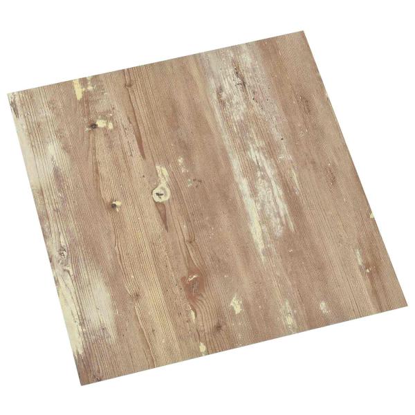 Bodenplanken Creme und Hellbraun 5,11 m² 55 Stk. PVC