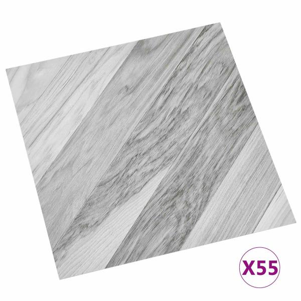 Bodenplanken Grau 5,11 m² 55 stk. PVC