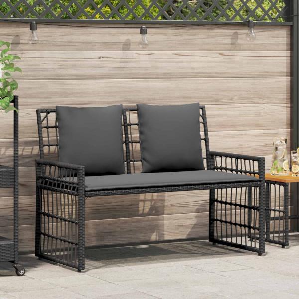 ARDEBO.de - Bank Outdoor 2 -Seater 116 x 55 x 82 cm Stahl und Poly Rattan