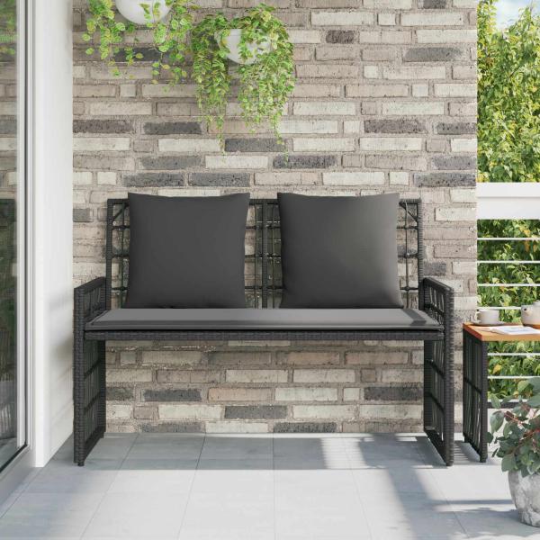 Bank Outdoor 2 -Seater 116 x 55 x 82 cm Stahl und Poly Rattan