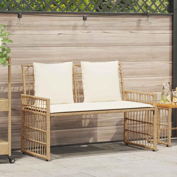 ARDEBO.de - Bank Outdoor 2 -Seater 116 x 55 x 82 cm Stahl und Poly Rattan