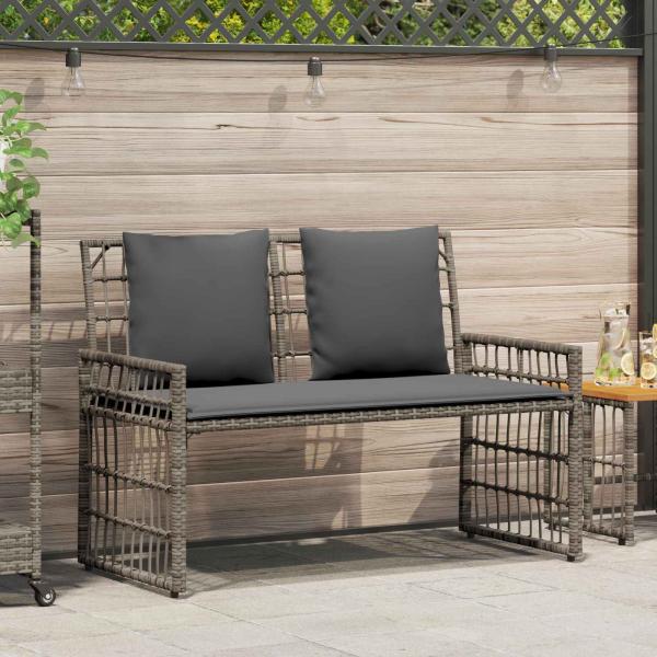 ARDEBO.de - Bank Outdoor 2 -Seater 116 x 55 x 82 cm Stahl und Poly Rattan