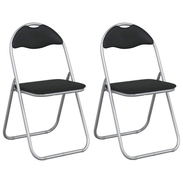 Klappstuhl 2 Stück Schwarz und Grau 48 x 43,5 x 81 cm