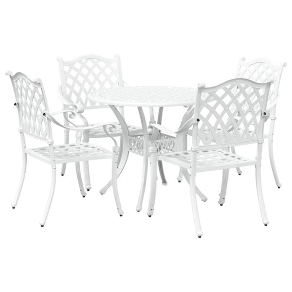 Garten Essgruppe 5 pcs Weiß Aluminium