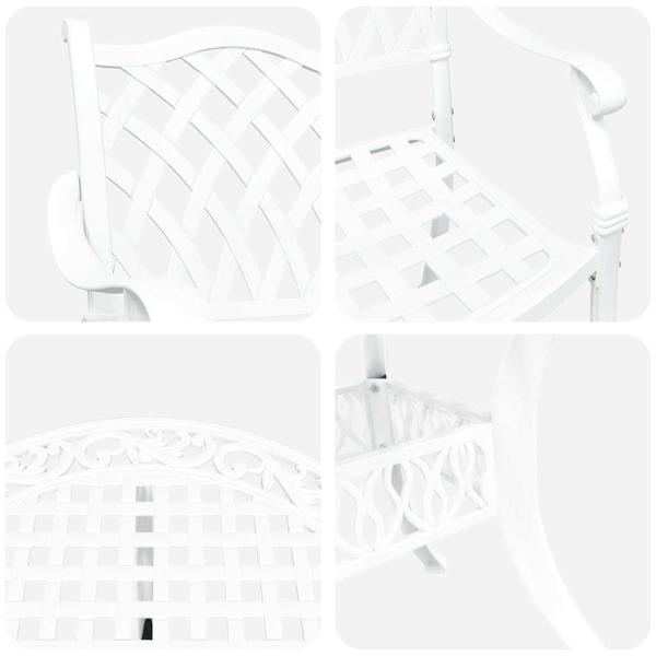 Garten Essgruppe 5 pcs Weiß Aluminium