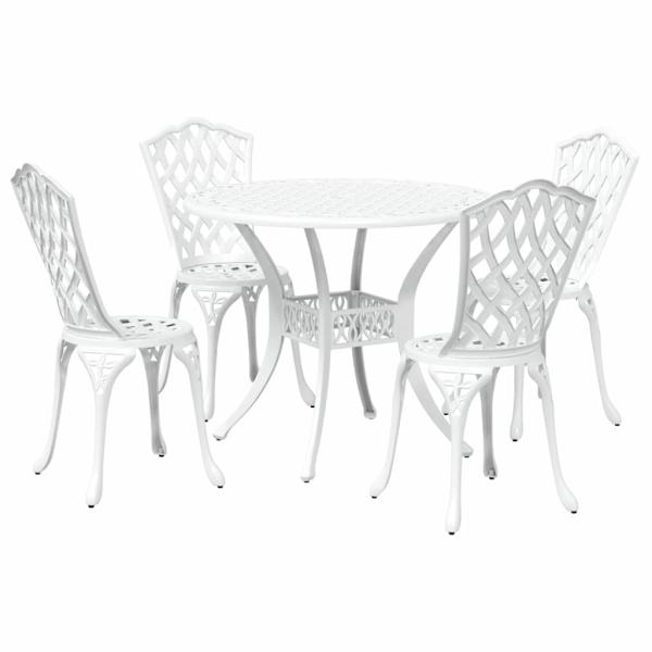 Garten Essgruppe 5 pcs Weiß Aluminium