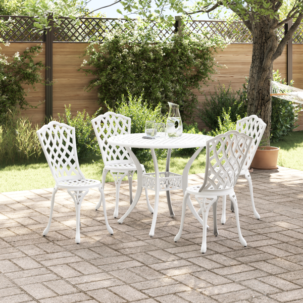 Garten Essgruppe 5 pcs Weiß Aluminium