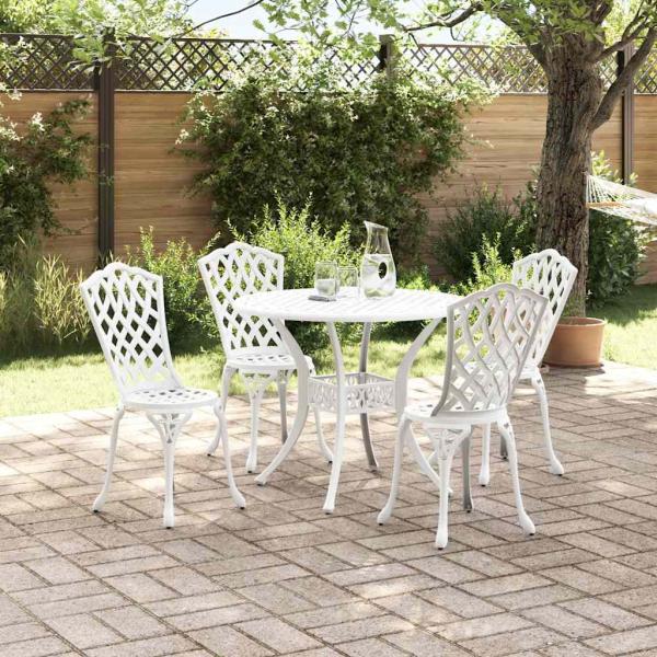 Garten Essgruppe 5 pcs Weiß Aluminium