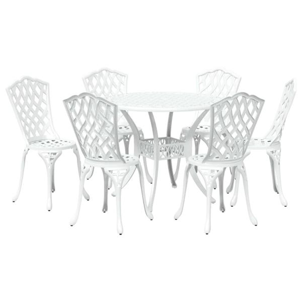 Garten Essgruppe 7 pcs Weiß Aluminium