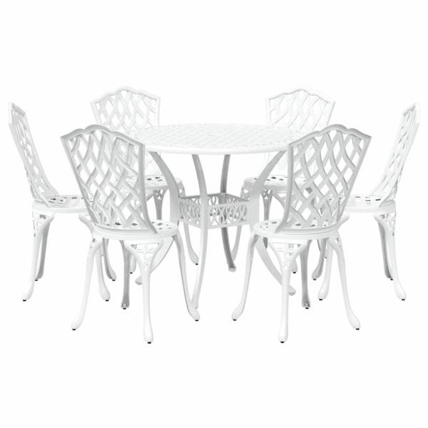 Garten Essgruppe 7 pcs Weiß Aluminium