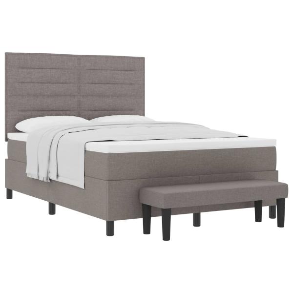 Boxspringbett mit Matratze Taupe 140 x 200 cm Stoff