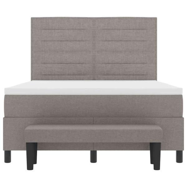 Boxspringbett mit Matratze Taupe 140 x 200 cm Stoff