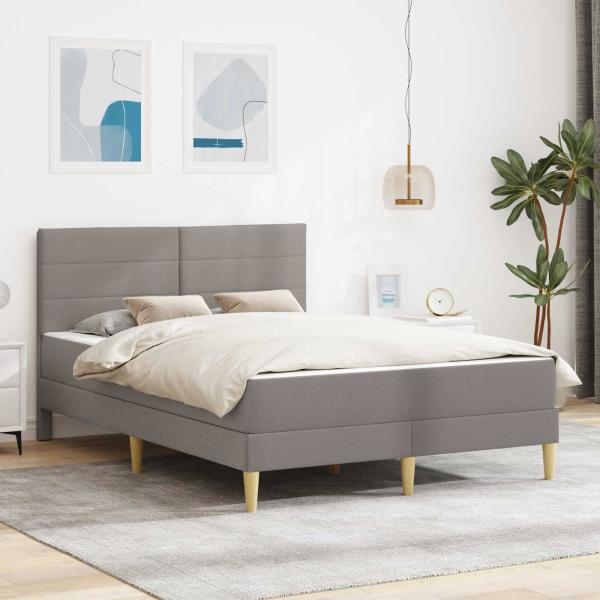 ARDEBO.de - Bettrahmen 140 x 200 cm Taupe