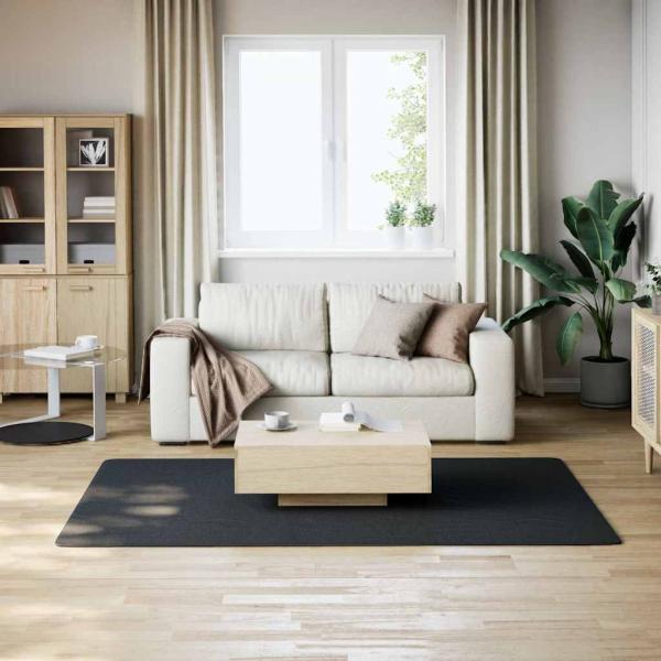 Teppich Waschbar Flauschig Kurzflor 160x230 Rutschfest Schwarz
