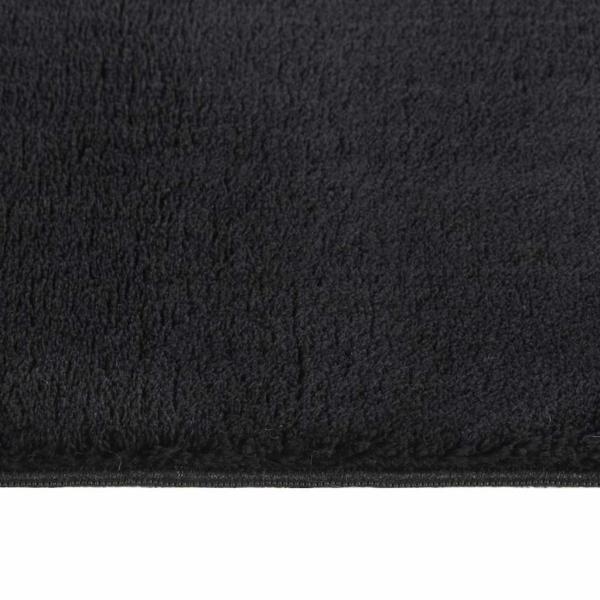 Teppich Waschbar Flauschig Kurzflor 160x230 Rutschfest Schwarz