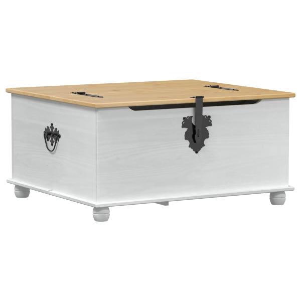 Aufbewahrungsbox Weiß 90 x 78 x 45 cm Massives Kiefernholz