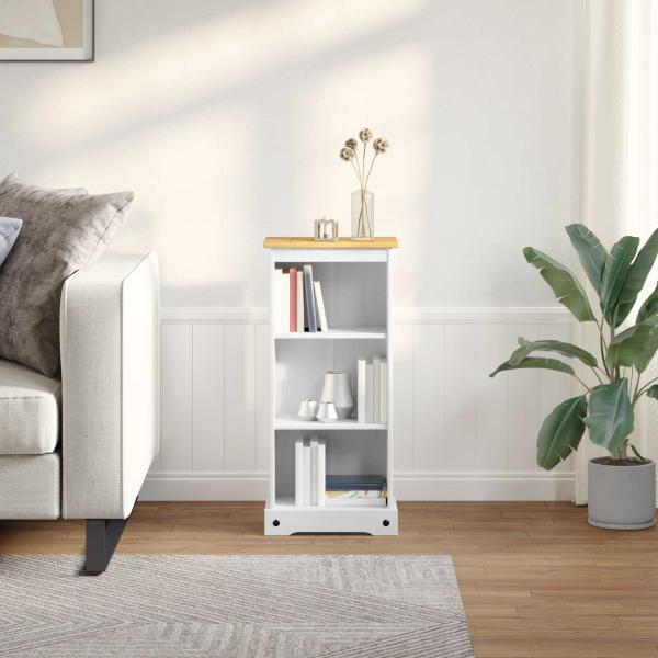 ARDEBO.de - Bücherregal 46 x 29 x 100 cm Massives Kiefernholz Weiß