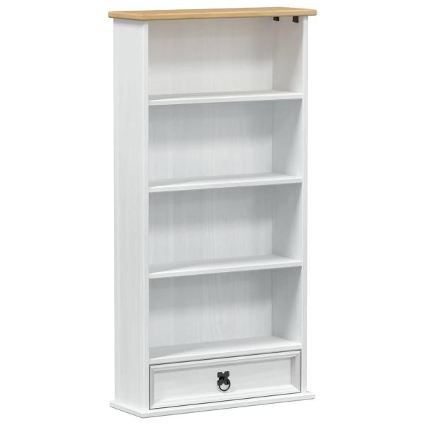 CD-Regal Weiß 52 x 17.5 x 103 cm Massives Kiefernholz