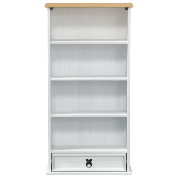 CD-Regal Weiß 52 x 17.5 x 103 cm Massives Kiefernholz