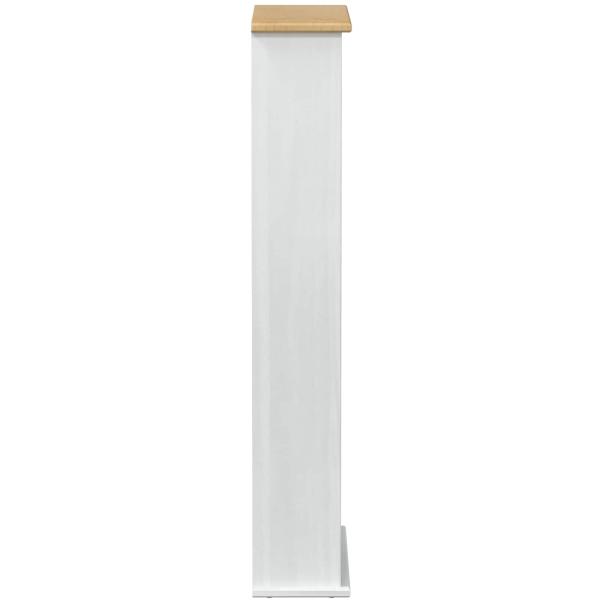 CD-Regal Weiß 52 x 17.5 x 103 cm Massives Kiefernholz