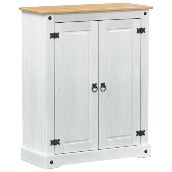 Schuhschrank Weiß 86 x 38,5 x 108 cm Massives Kiefernholz