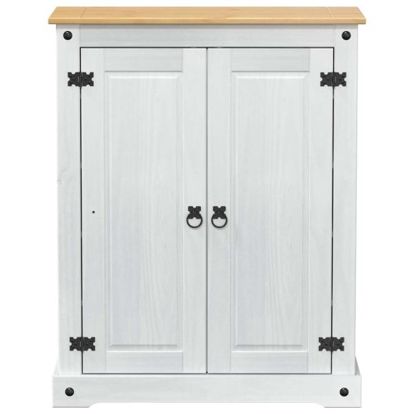 Schuhschrank Weiß 86 x 38,5 x 108 cm Massives Kiefernholz