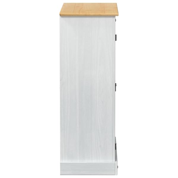 Schuhschrank Weiß 86 x 38,5 x 108 cm Massives Kiefernholz