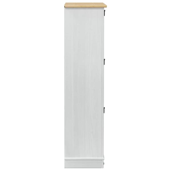 Schuhschrank Corona Weiß 99 x 32 x 122 cm Massives Kiefernholz