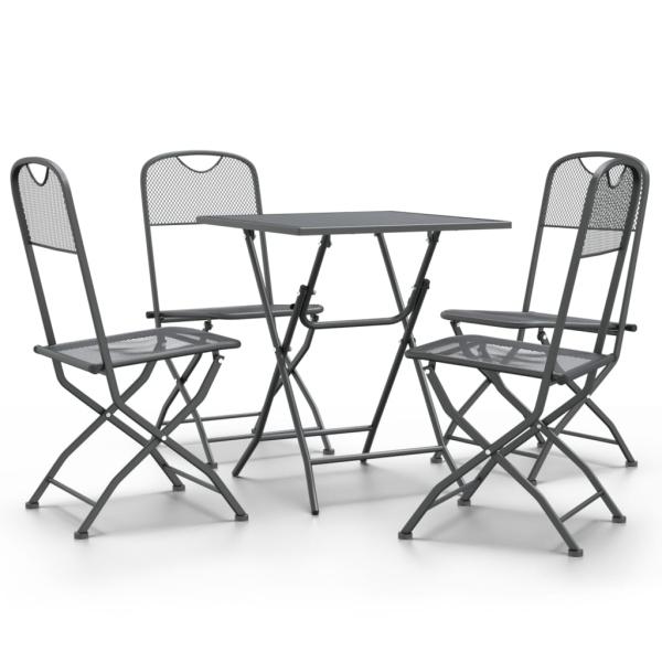 5-tlg. Garten-Essgruppe Streckmetall Anthrazit