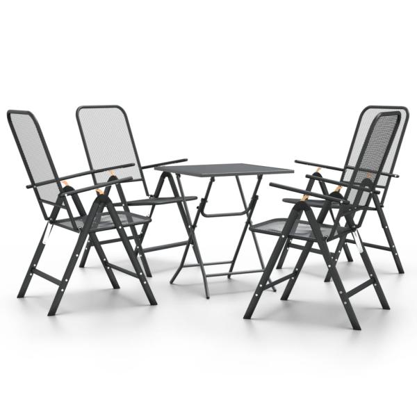 5-tlg. Garten-Essgruppe Streckmetall Anthrazit
