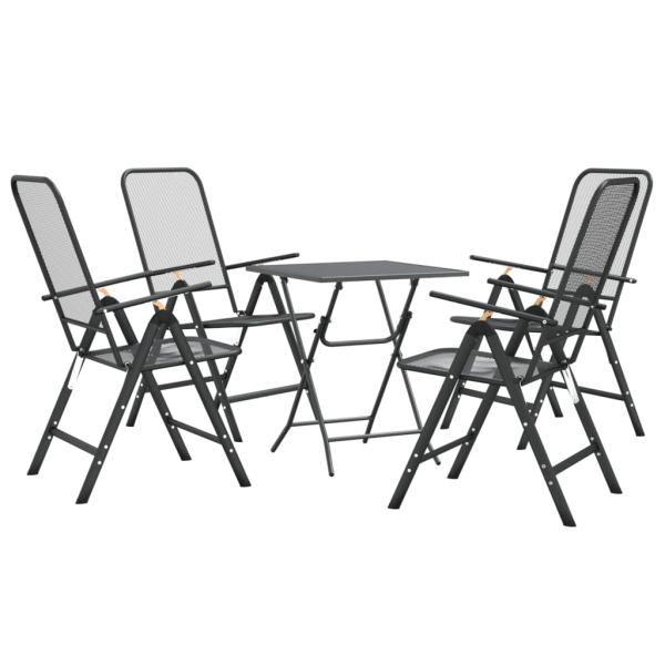 5-tlg. Garten-Essgruppe Streckmetall Anthrazit