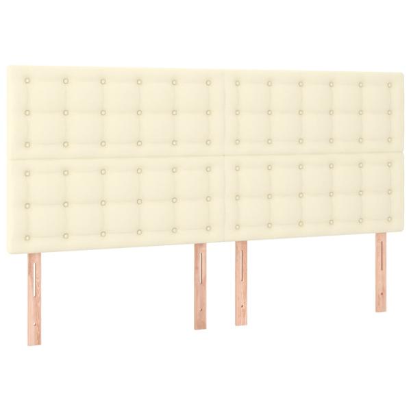 Boxspringbett mit Matratze Creme 200x200 cm Kunstleder