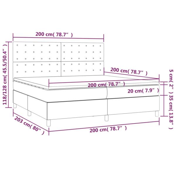 Boxspringbett mit Matratze Creme 200x200 cm Kunstleder