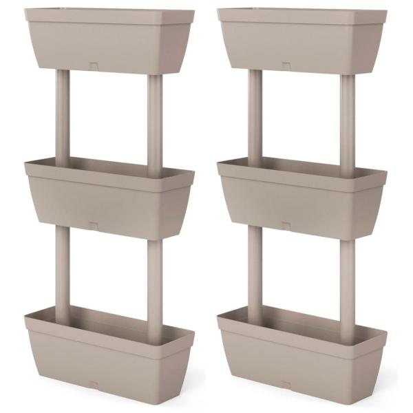 Pflanzkübel 6-tlg. 100 cm Taupe