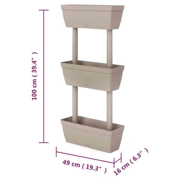 Pflanzkübel 6-tlg. 100 cm Taupe