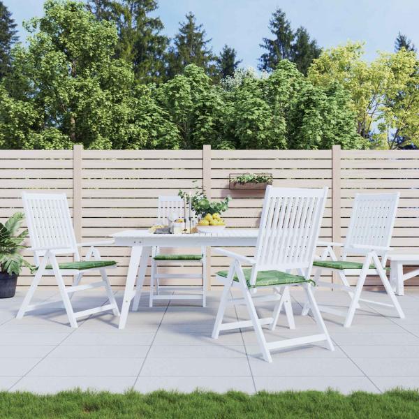 ARDEBO.de - Stuhlkissen 4 Stk. Grün und Weiß 50 x 50 x 4 cm Oxford-Stoff