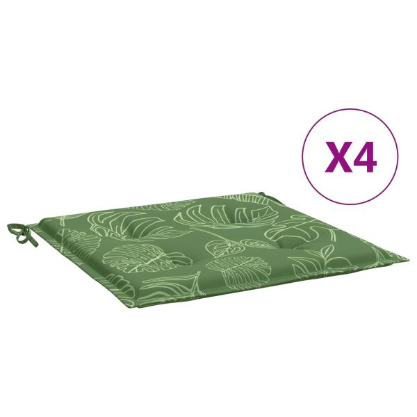 Stuhlkissen 4 Stk. Grün und Weiß 50 x 50 x 4 cm Oxford-Stoff
