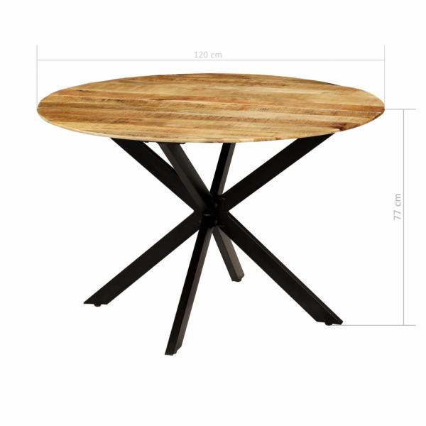 Esstisch Raues Massives Mangoholz und Stahl 120x77 cm
