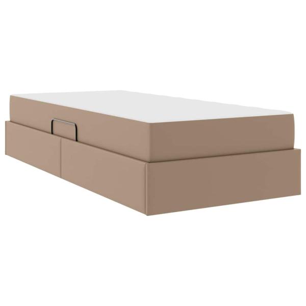 Aufbewahrungsbett mit Matratze 2 stk. Cappuccino Leder