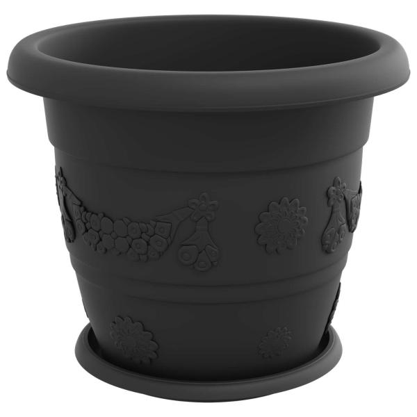 Blumentöpfe 24 stk. Schwarz Ø 34 x 28 cm Kunststoff