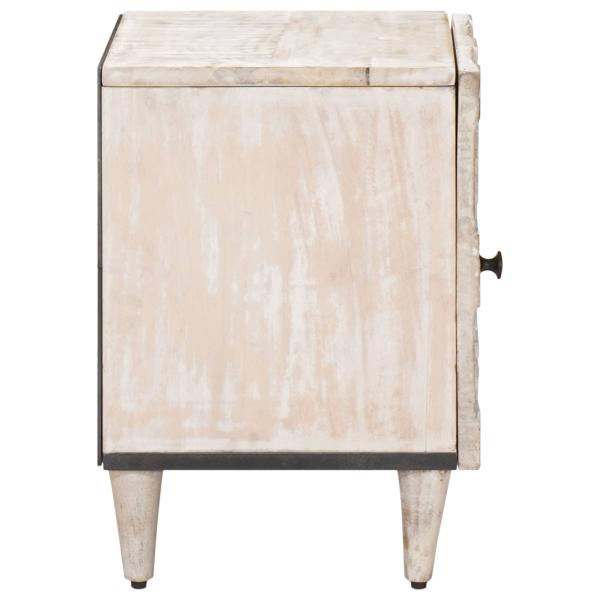 Nachttisch 2 stk. Weiß 40 x 33,5 x 46 cm Massivholz Mango
