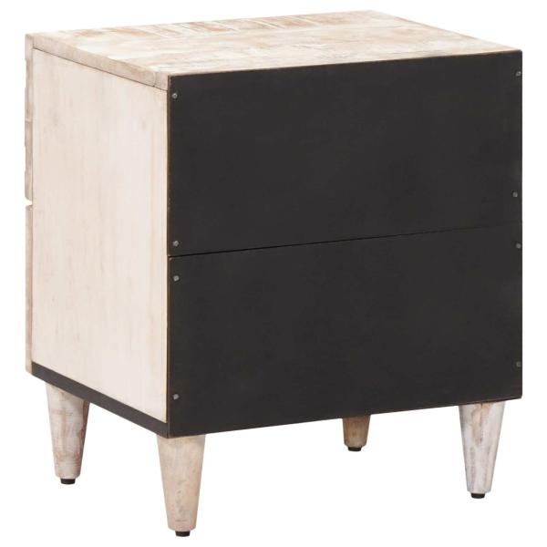 Nachttisch Weiß 40 x 33,5 x 46 cm Massivholz Mango