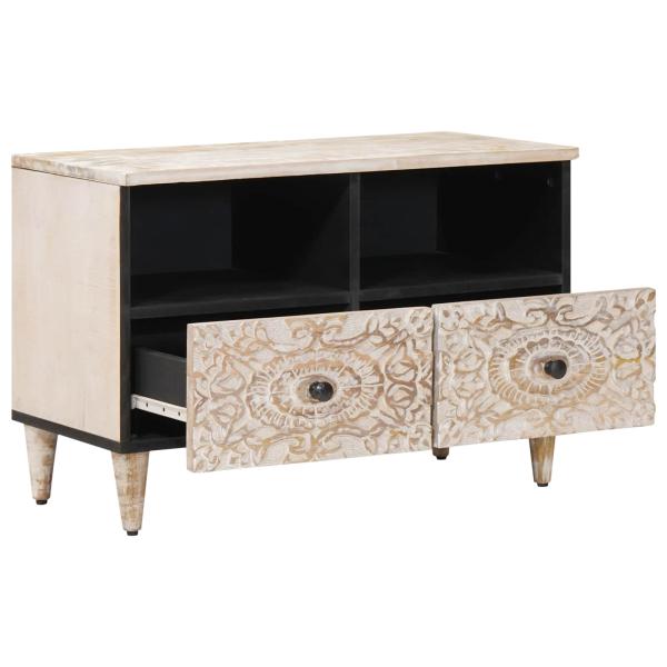 TV-Schränk Weiß 70 x 33,5 x 46 cm Massivholz Mango