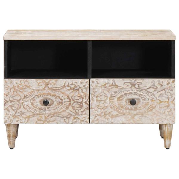 TV-Schränk Weiß 70 x 33,5 x 46 cm Massivholz Mango