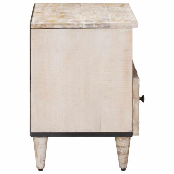 TV-Schränk Weiß 70 x 33,5 x 46 cm Massivholz Mango