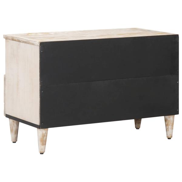 TV-Schränk Weiß 70 x 33,5 x 46 cm Massivholz Mango