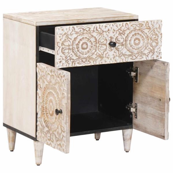 Bettkasten Weiß 50 x 33 x 60 cm Massivholz Mango