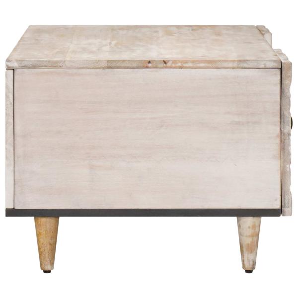 Couchtisch Weiß 100 x 54 x 40 cm Massivholz Mango