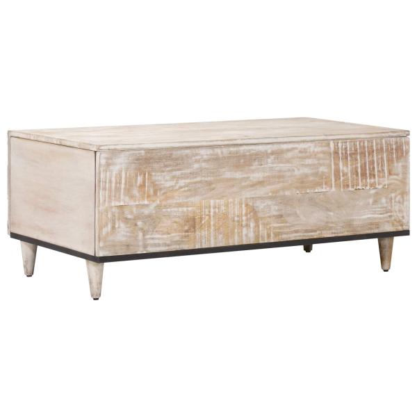 Couchtisch Weiß 100 x 54 x 40 cm Massivholz Mango