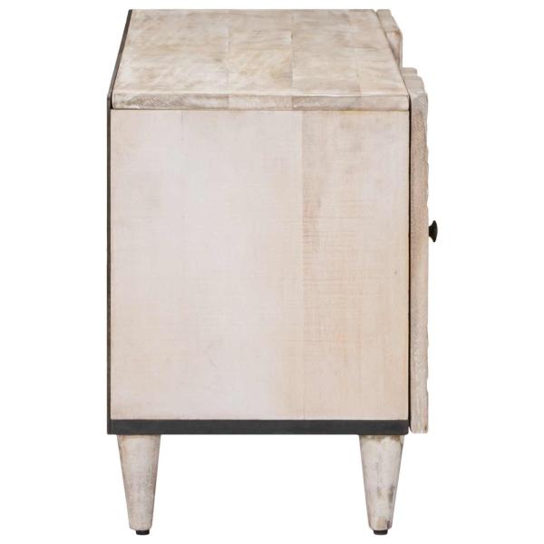 TV-Schränk Weiß 105 x 33,5 x 46 cm Massivholz Mango